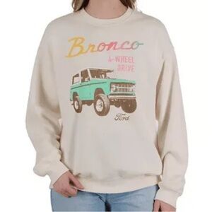 Ford Women's Cream Bronco Graphic Sweater